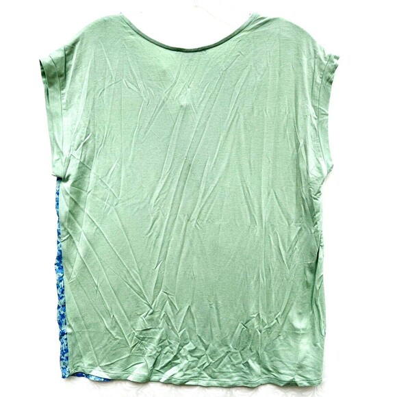 Papermoon Blue Floral Blouse Womens Small Sheer Flutter Sleeve Boho Chic Office - Picture 4 of 14